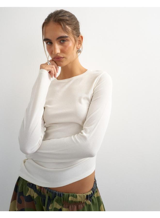 TOPSHOP Premium Rib Ruched Top - Image 1