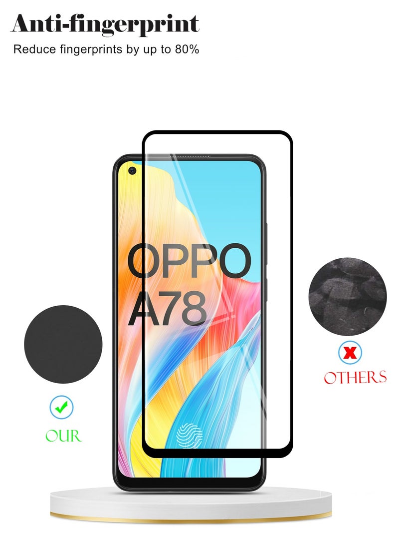 Techie حماية الشاشة الزجاجية المقواة 5D كاملة التغطية 9H لهاتف أوبو A78 - مضادة للخدوش، مضادة لبصمات الأصابع، وتقنية خالية من الفقاعات - Image 2