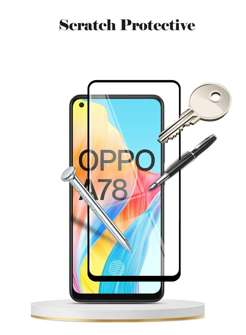 Techie حماية الشاشة الزجاجية المقواة 5D كاملة التغطية 9H لهاتف أوبو A78 - مضادة للخدوش، مضادة لبصمات الأصابع، وتقنية خالية من الفقاعات - Image 5