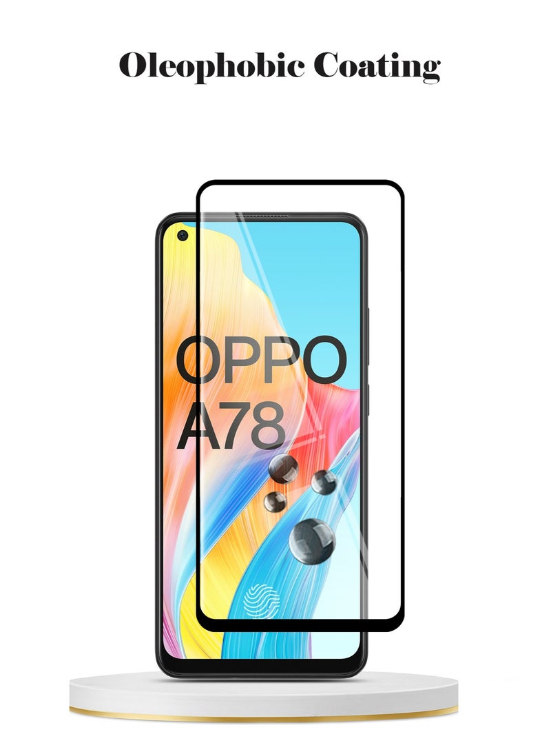 Techie حماية الشاشة الزجاجية المقواة 5D كاملة التغطية 9H لهاتف أوبو A78 - مضادة للخدوش، مضادة لبصمات الأصابع، وتقنية خالية من الفقاعات - Image 3