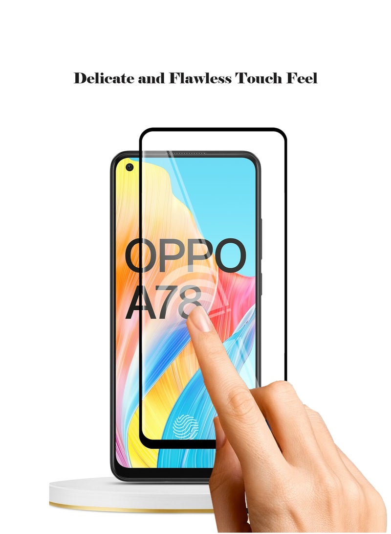 Techie حماية الشاشة الزجاجية المقواة 5D كاملة التغطية 9H لهاتف أوبو A78 - مضادة للخدوش، مضادة لبصمات الأصابع، وتقنية خالية من الفقاعات - Image 4