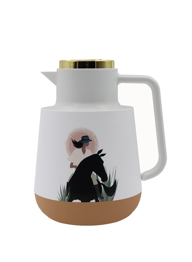 YOLO 1Liter Premium Tea & Coffee Vacuum Flask – Stylish Design with Elegant Artwork – Long-Lasting Temperature Retention - Image 2