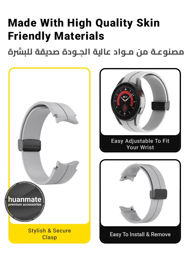 Replacement Strap For Samsung Galaxy Watch 6 40mm - Grey Colorful High Quality Soft Silicone Watch Strap For Men And Women