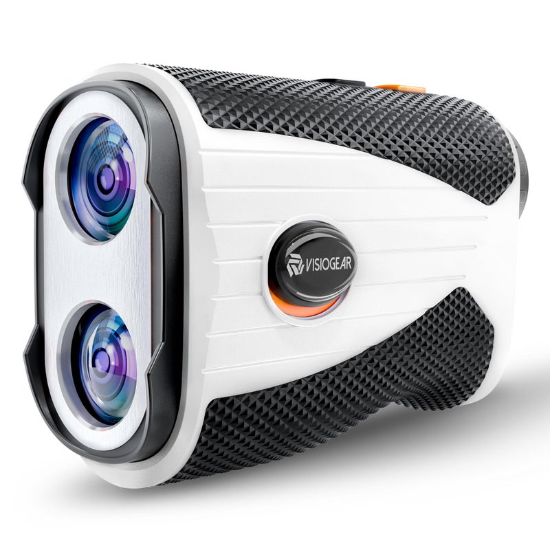 VISIOGEAR Golf Rangefinder with Slope 1200 Yards Laser Range Finder for Golfer 7X Magnification Range Finder Rechargeable Golf Accessories for Men Flag Pole Locking Vibration White Black - Image 2
