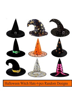 JOLLITY LLC Witch Hats Costume Bulk for Kids and Adults Witches Party Accessory Favor Hanging Decorations for Yard Garden Indoor Outdoor Decor 6 pcs  - Image 1