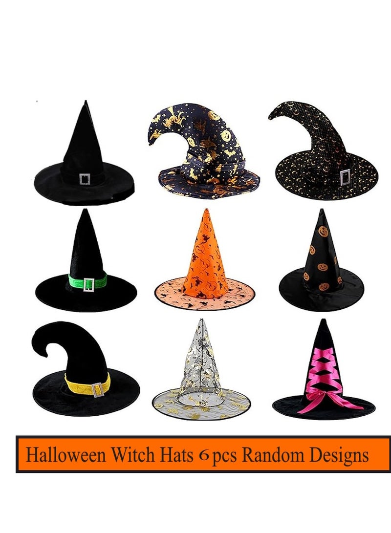 JOLLITY LLC Witch Hats Costume Bulk for Kids and Adults Witches Party Accessory Favor Hanging Decorations for Yard Garden Indoor Outdoor Decor 6 pcs - Image 1