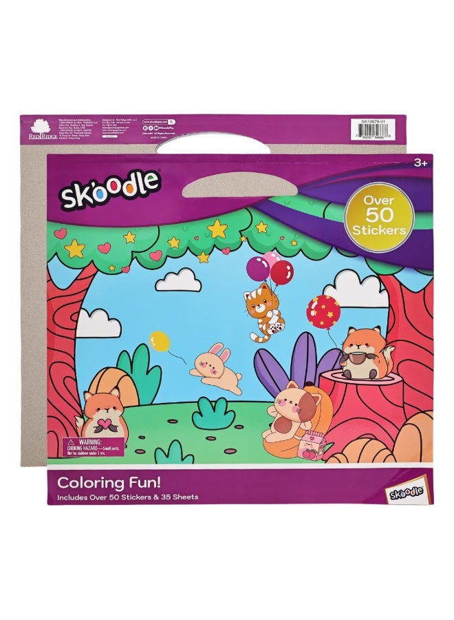 SKOODLE Coloring Fun - 50 Stickers & 35 Sheets | Art & Craft Kit | Fun Activity For Kids| Age 3+ - Image 3
