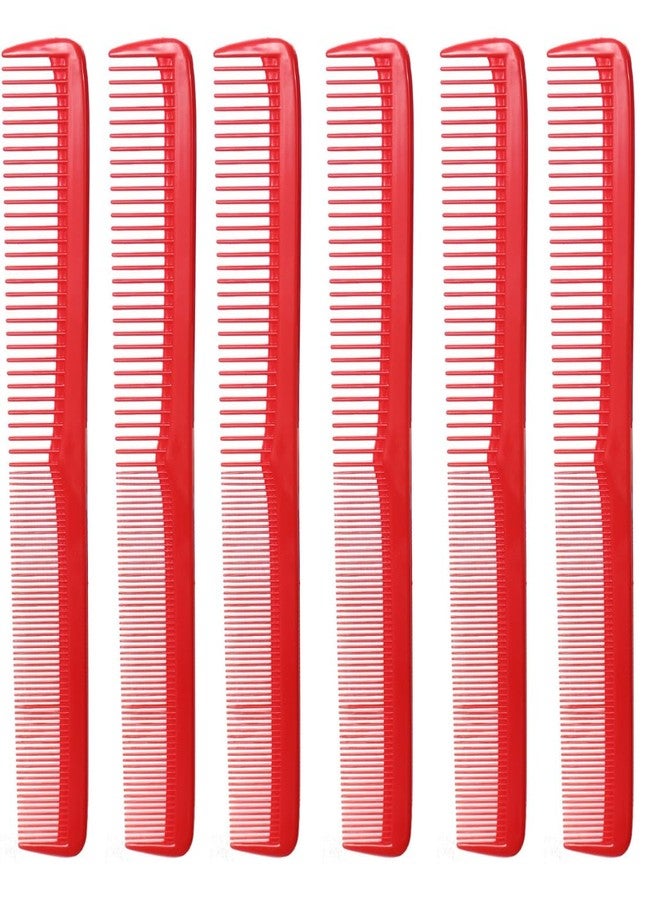 Styling Gear #150 Hair Combs Set Of 6. Barber Cutting, Pocket-Sized Combs For Men And Women, For Hair Stylists, Beard, Mustache Grooming. Made In USA (Red) - Image 1
