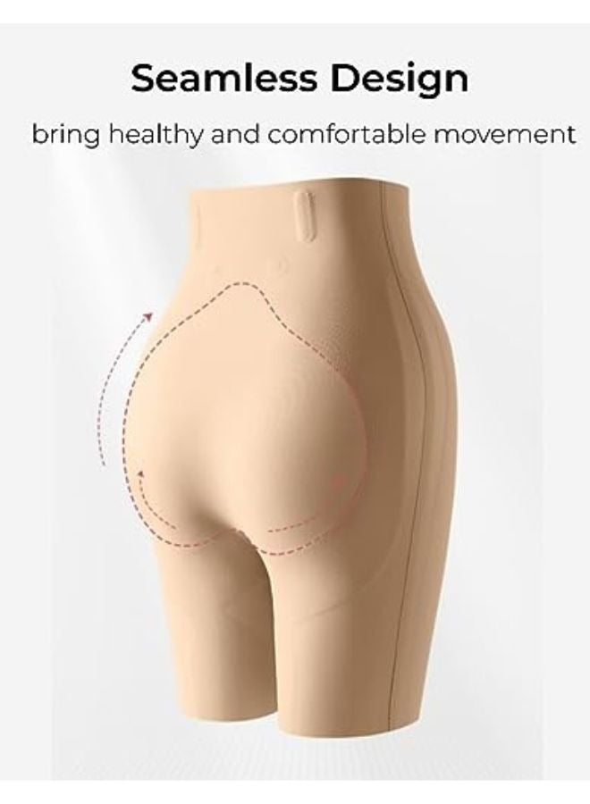 EMXEE Women's High-Waisted Shaping Control Shorts - Flat Tummy Effect, Tummy Control Shapewear for Women, Body Shaper Panties, Slip Shorts Under Dresses Beige Color - Image 3
