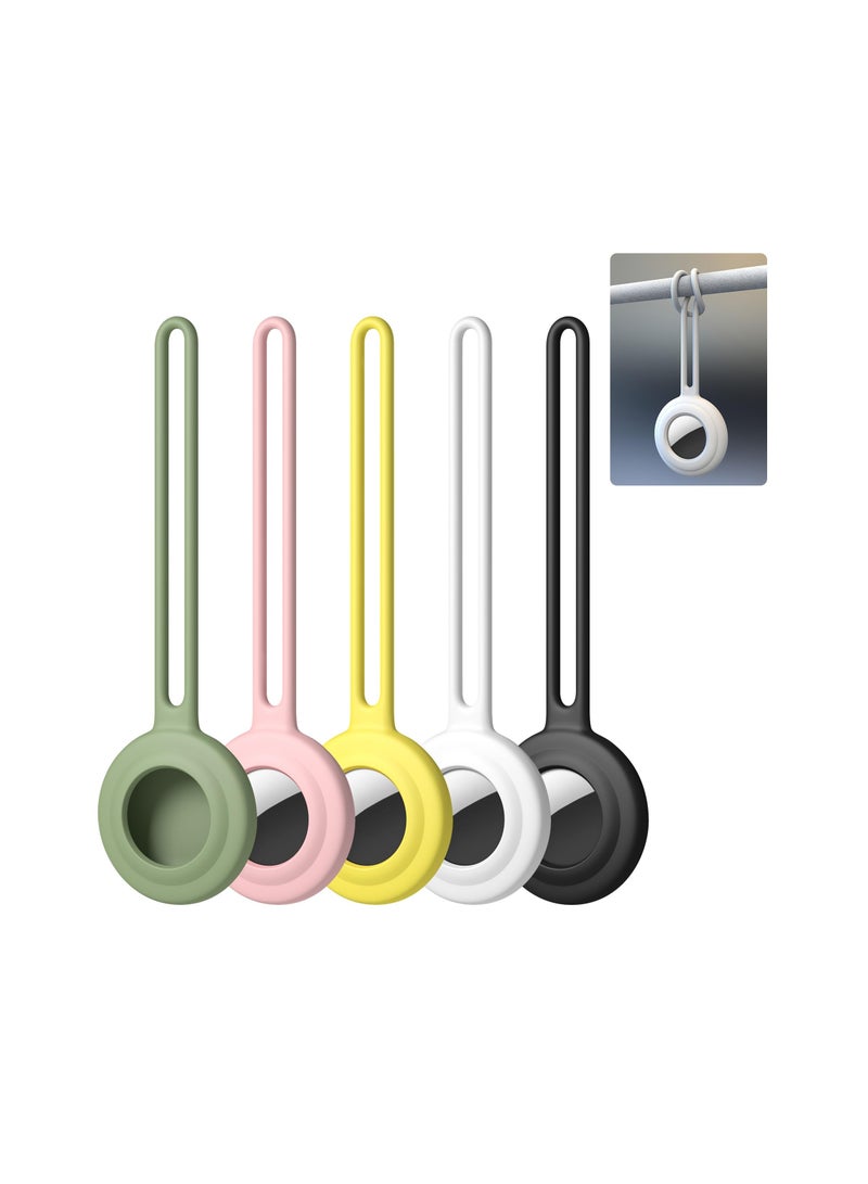 5-Pack Silicone AirTag Holders, Compatible Keychain Accessories for Apple AirTag, Protective Cases for Car Keys, Wallets, Luggage, and Pets (Multi-Color) - Image 1