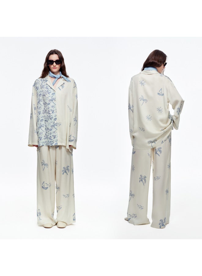 European And American New Cotton Women's Pajamas  Spring And Autumn High-quality Casual Long Sleeve And Pants Set Women's Homewear