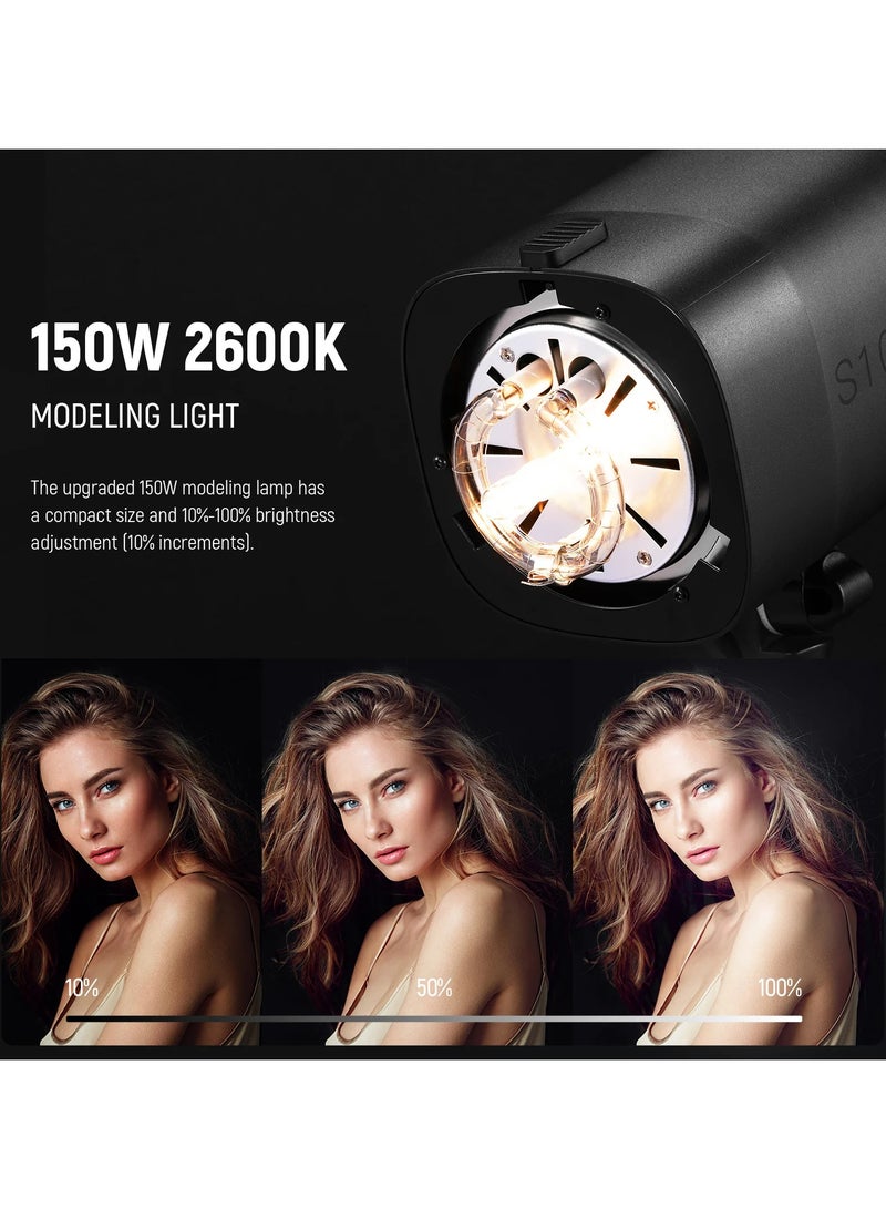 نيوير NEEWER New Version 2× S101-400W Pro Studio Flash Kit with 2× Stands, 2× Softboxes, 2× Wireless Triggers, Reflector & Carry Bag (UK) black - Image 3