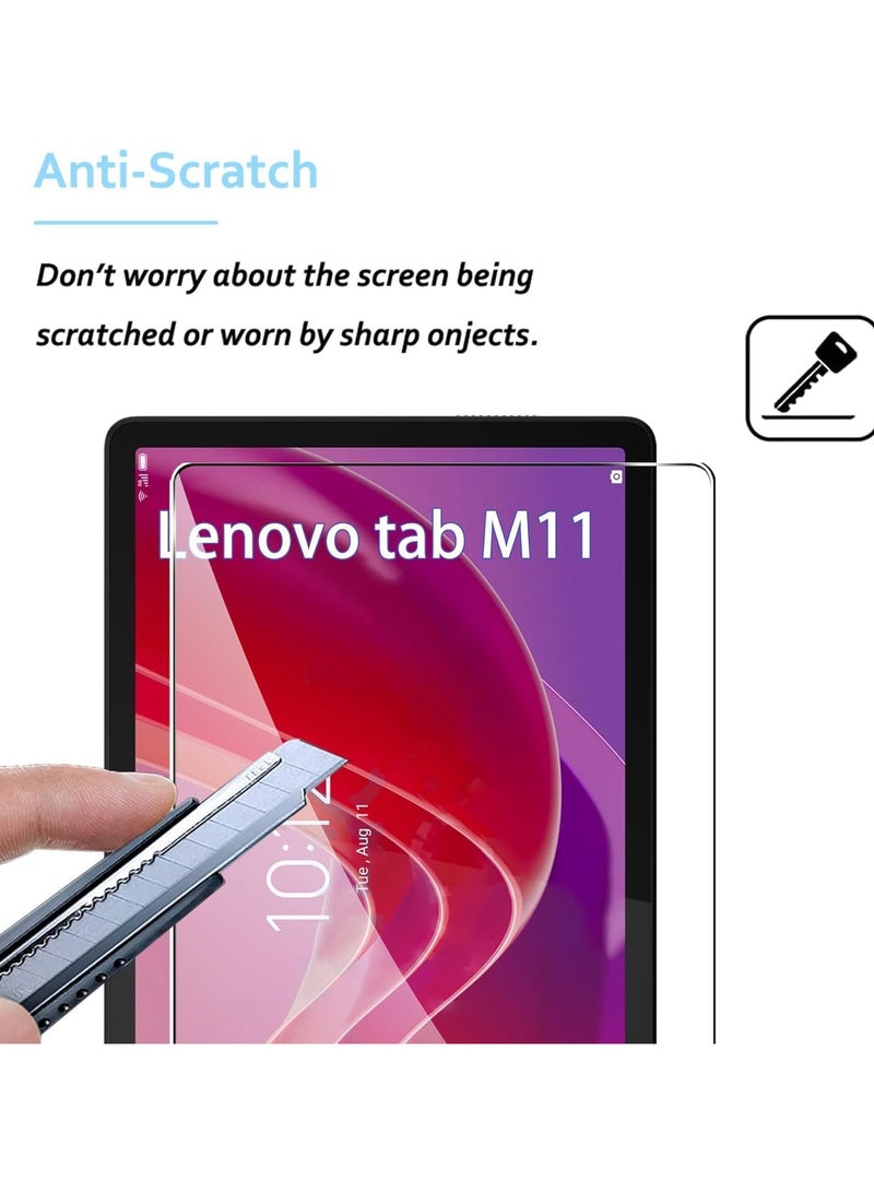 【2 Pack】 Tempered Glass Compatible with Lenovo Tab M11 11 inch 2024 Screen Protector Tempered Glass, Bubble Free, 9H Hardness, Scratch Resistant - Image 3