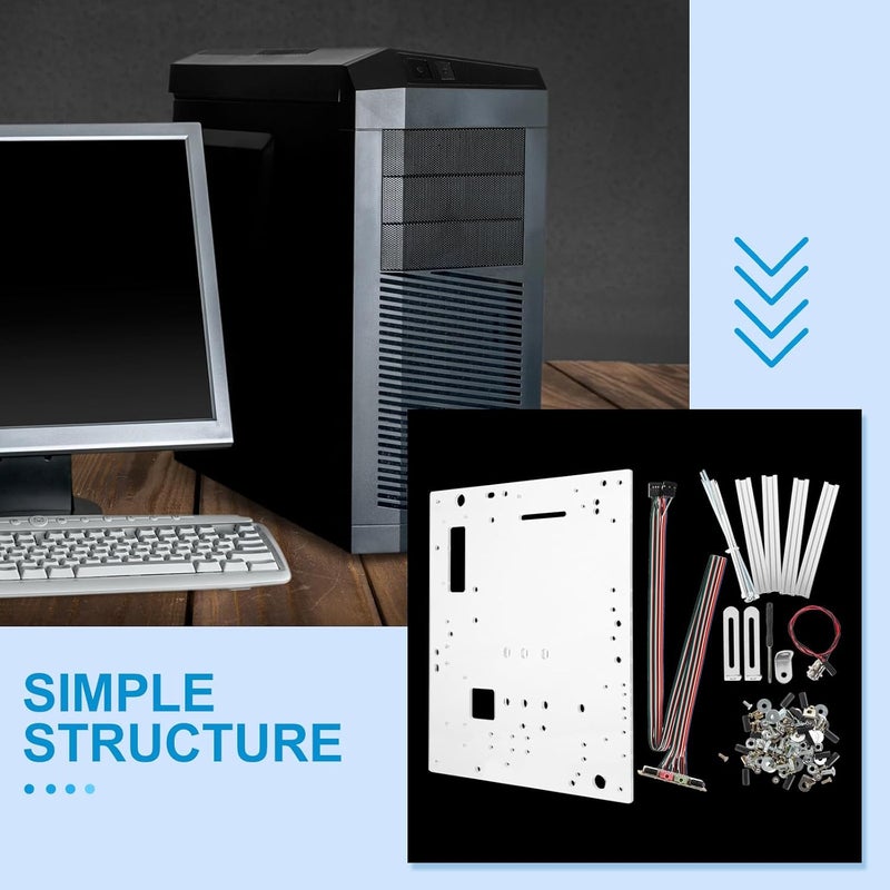 jojofuny Open Air Computer Case Bracket for Mini and Micro Motherboards, Single-Layer DIY PC Assembly Frame with USB Panel, Compact Structure for Open Frame Setup - Image 3