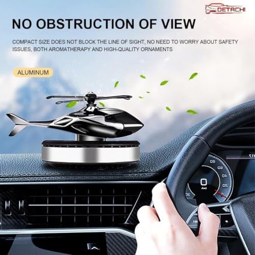 DETACHI Solar Dashboard Helicopter Fragrance Diffuser, Rotating Alloy Helicopter Ornament for Car, Office, Home Decor (Random Color),Pod - Image 2