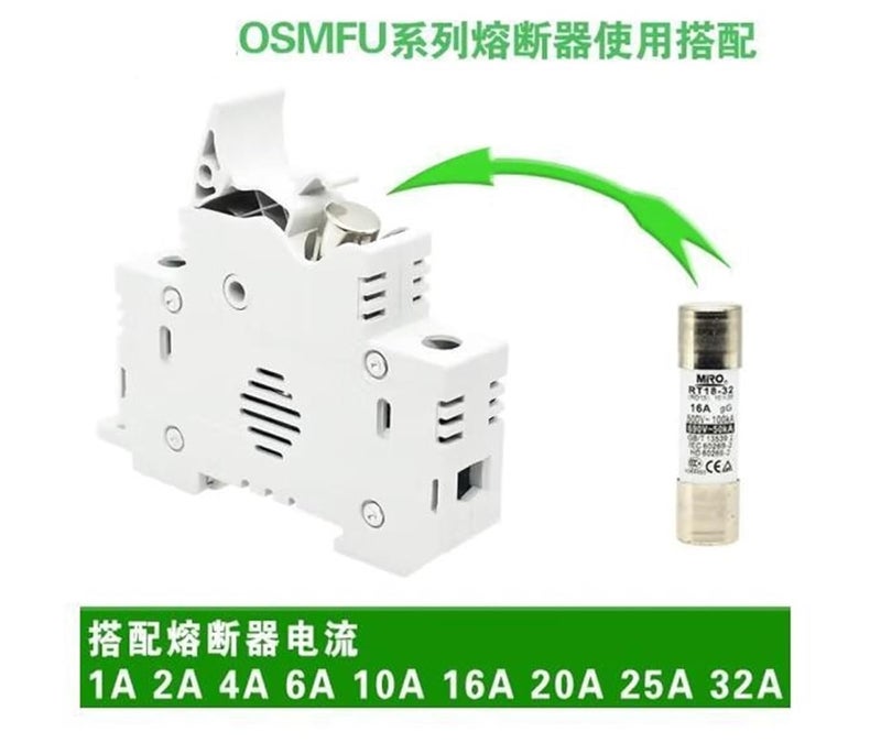 OSFU232 2P قلب فيوز ثنائي القطب بدون قضيب توجيه ضوئي 32A قلب قابل للانصهار - Image 3