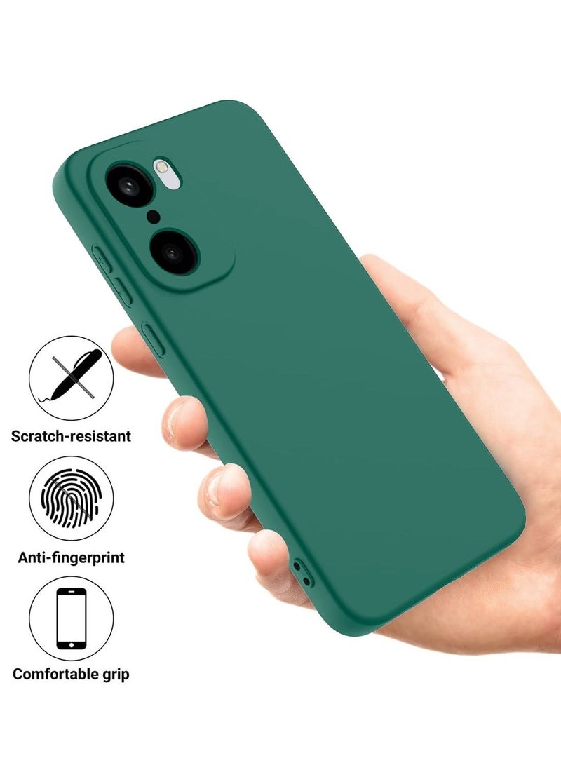 Wtech Oneplus 15R 5G 2025 Premium Soft Liquid Silicone Case Cover (MCRPSN) - Dark Green - Image 2