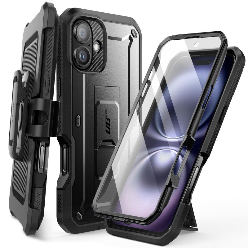 SUPCASE for iPhone 16 Case with Screen Protector Unicorn Beetle Pro Builtin Stand BeltClip MilitaryGrade Protection Full Body Heavy Duty Phone Case for iPhone 16 61 2024 Black - Image 2