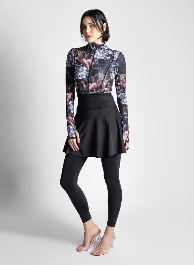 منيرفا سيكرت بركيني أرتيميس أورا الفاخر مع بلوزة أنيقة وسروال ضيق عالي الخصر وتنورة شاطئ أنيقة - Image 3