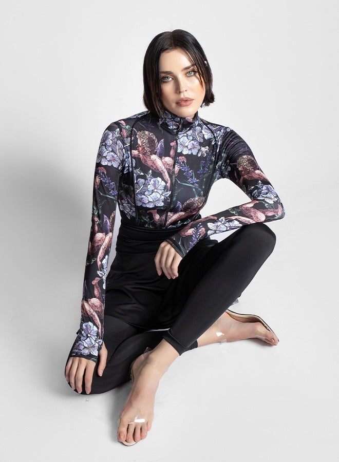 منيرفا سيكرت بركيني أرتيميس أورا الفاخر مع بلوزة أنيقة وسروال ضيق عالي الخصر وتنورة شاطئ أنيقة - Image 4