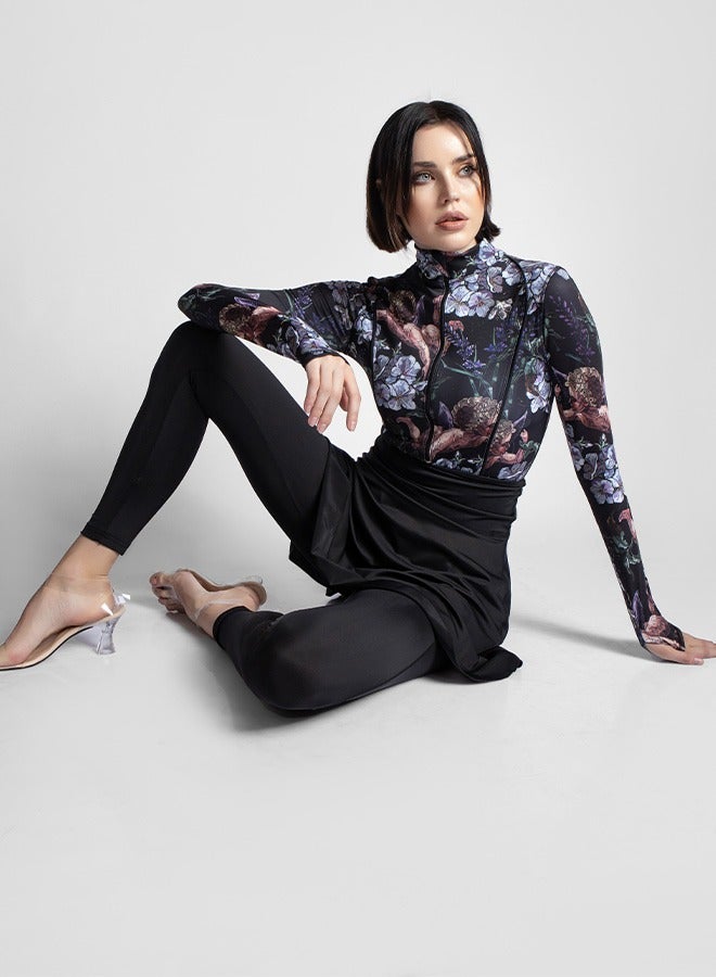 منيرفا سيكرت بركيني أرتيميس أورا الفاخر مع بلوزة أنيقة وسروال ضيق عالي الخصر وتنورة شاطئ أنيقة - Image 5