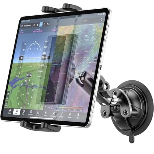 Dosvsi Pilots Tablet Holder Strong Suction Cup Aircraft Tablet Mount with Metal Adjustable Arm Aviation Windshield Stand for iPad mini Air iPad Pro 13 129 11 Galaxy tab iPhone 413 Devices - Image 1