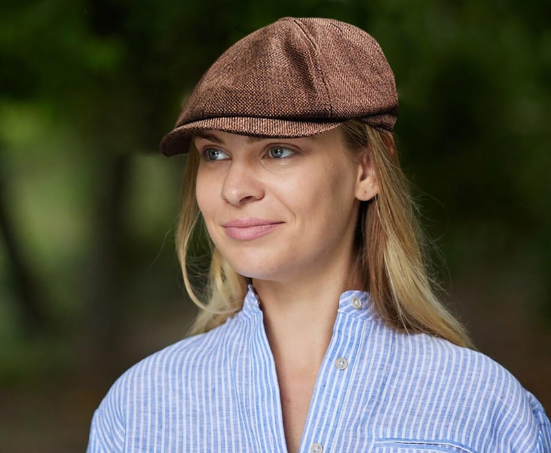 kilsel Linen Men's Newsboy Flat Cap .8 Panel Ivy Cabbie Hat,Breathable Summer Gatsby Ivy Irish Fishing Hatsï¼ŒPaperboy Hats for Men Coffee - Image 4