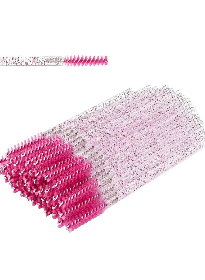 Corconess Skinny Mascara Wands 50pcs Mini Eyelash Brushes Disposable Lash Spoolies Micro Spoolies Eyebrow Brush Spoolies For Eyebrows Eyelash Extension Supplies(Pink) - Image 1