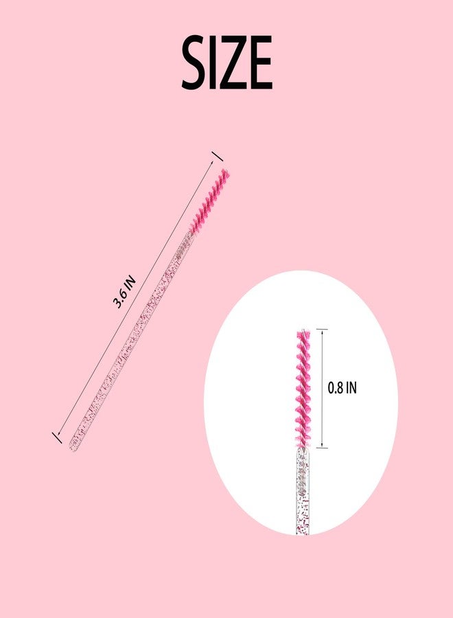 Corconess Skinny Mascara Wands 50pcs Mini Eyelash Brushes Disposable Lash Spoolies Micro Spoolies Eyebrow Brush Spoolies For Eyebrows Eyelash Extension Supplies(Pink) - Image 4