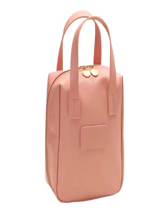 Trendegic Multi Functional Small Portable Handheld Cosmetic Bag for Women with Compartments Travel Makeup Bag Cosmetic Pouch Household Grooming Kit Makeup Wash Bag for Women (Pink) - Image 1