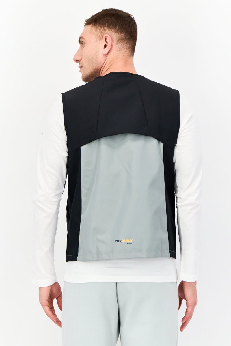 Adidas Men Sportswear Fit Brand Logo Outdoor Vest Jacket, Sage Green - Image 4