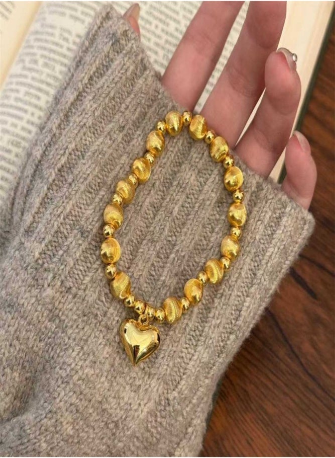 Vintage Sparkling Cat's Eye Heart Bracelet - Image 1