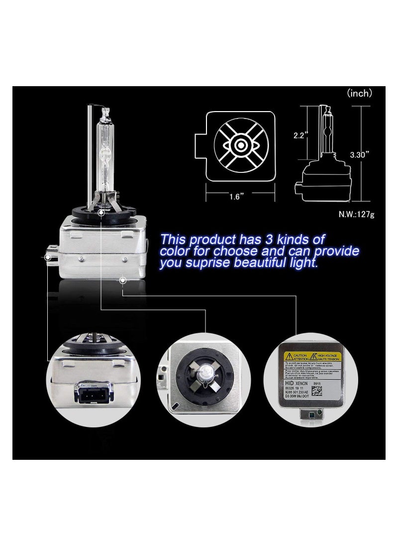 TBS DESIGN - TBS DESIGN D1S HID Xenon Bulbs High Brightness 35W 6000K Cool White Car Bulb - Image 1
