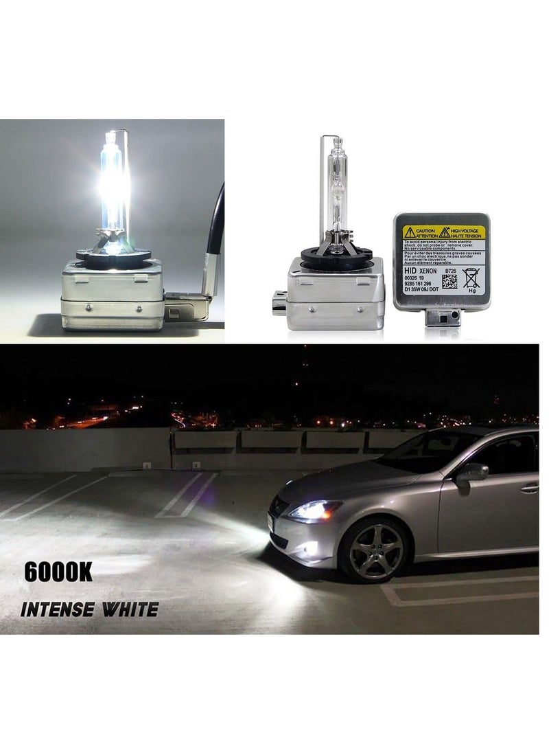 TBS DESIGN - TBS DESIGN D1S HID Xenon Bulbs High Brightness 35W 6000K Cool White Car Bulb - Image 1