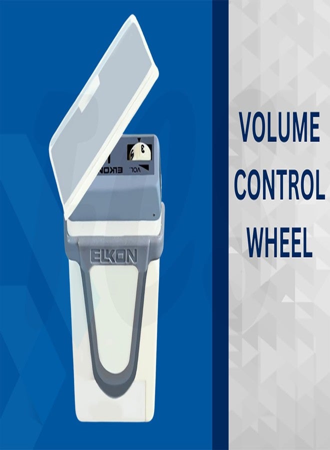 أف سي أس مكبر صوت جيب FCS Elkon EL-93 مع سلك وسماعة استقبال ثنائية الأذن، لون بيج، مناسب للمستخدمين الذين يعانون من ضعف سمع متوسط إلى شديد. - Image 4