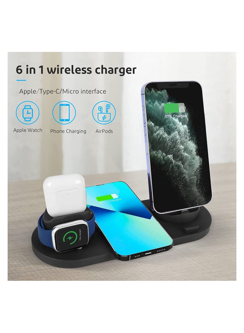 6 in 1 Multi-Function Wireless Charger Stand，Fast Wireless Charging Station For Mobile Phone、Watch  - Image 3