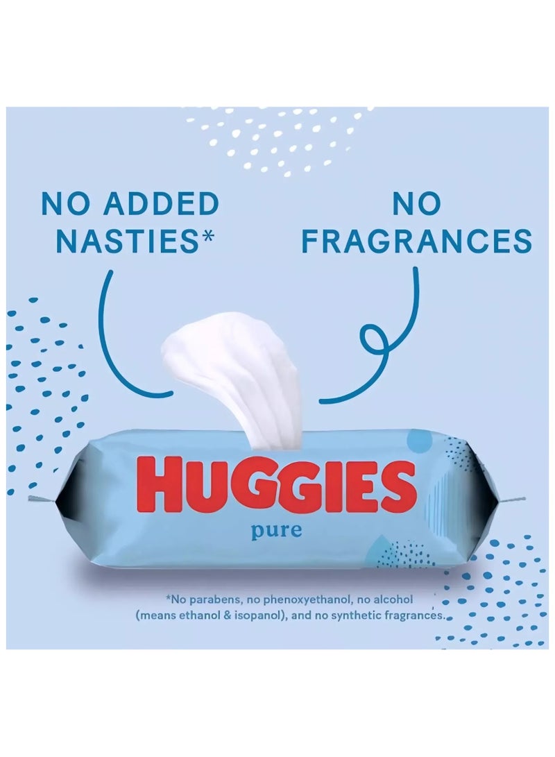 Huggies Pure Baby Wipes, 99% Pure Water Wipes, 10 Pack x 56 Wipes, 560 Count  - Image 3