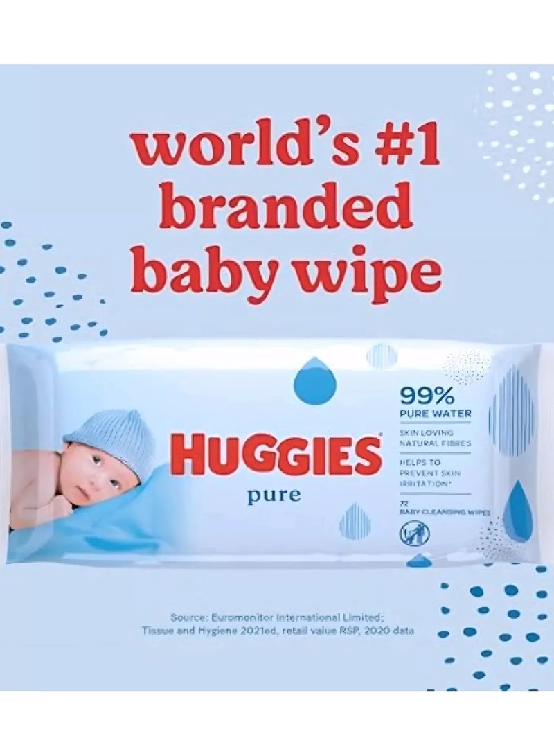 Huggies Pure Baby Wipes, 99% Pure Water Wipes, 10 Pack x 56 Wipes, 560 Count  - Image 5