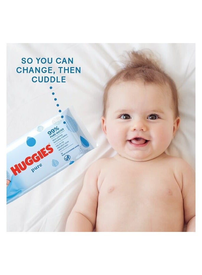 Pure Baby Wipes, 99% Pure Water Wipes, 10 Pack x 56 Wipes, 560 Count