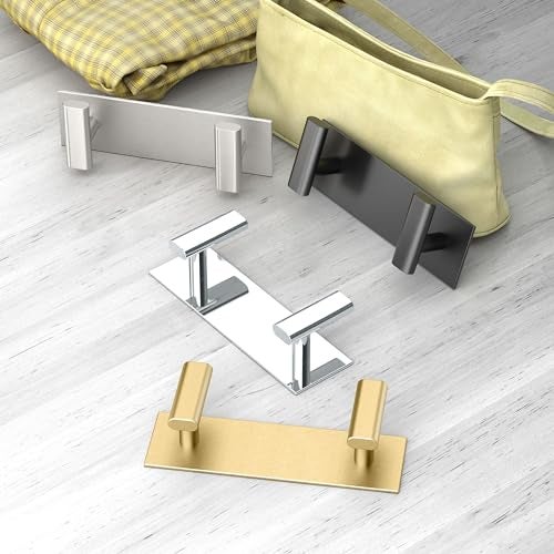 Gatco 1283MX Modern Decor Wall Hook, 2-Hook, 6.5" W. Coat Hat Towel Robe Hook. for Entryway, Living, Kitchen, Bedroom, Bathroom. Sturdy Matte Black on Premium Brass. - Image 2