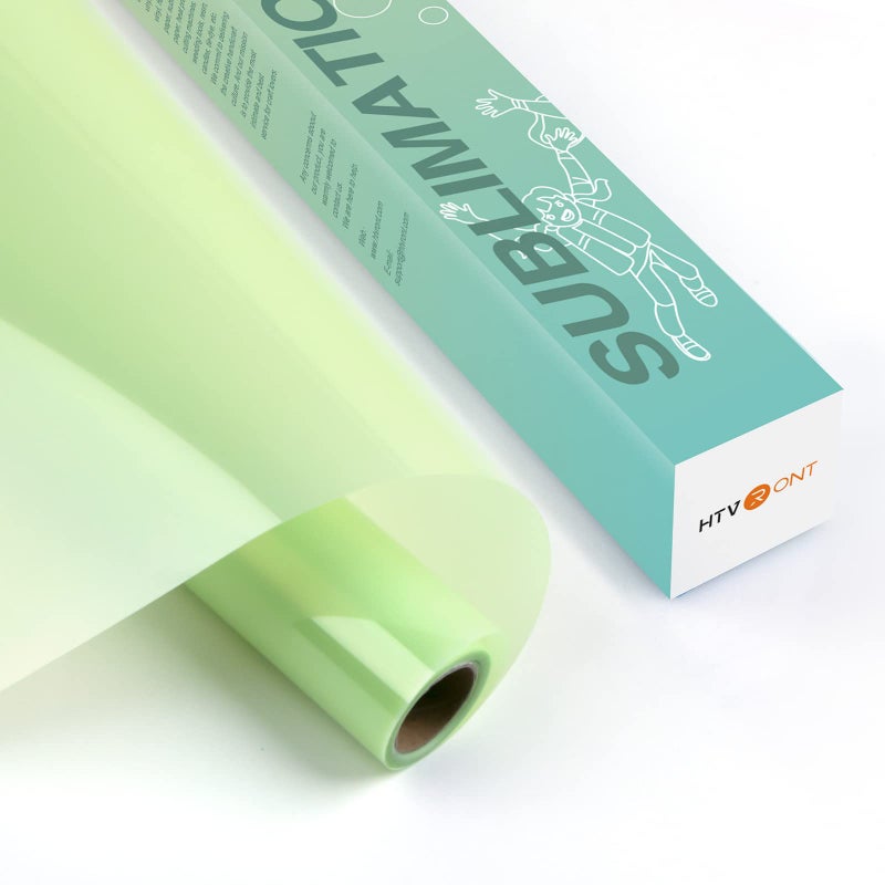 HTVRONT Clear Sublimation HTV Glossy 12 X 5FT Upgraded Sublimation Vinyl Vivid Colors Clear Dye Sub HTV for LightColored Cotton Fabric