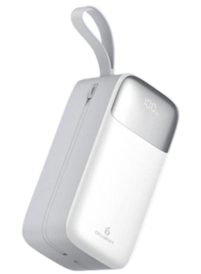 CELIBERY 50,000mAh Power Bank with 22.5W PD and 4 USB ports, and Screen Display, White  - Image 1