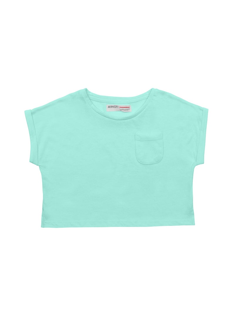 MINOTI Girls Short Oversized T-Shirt with Pocket - Image 1