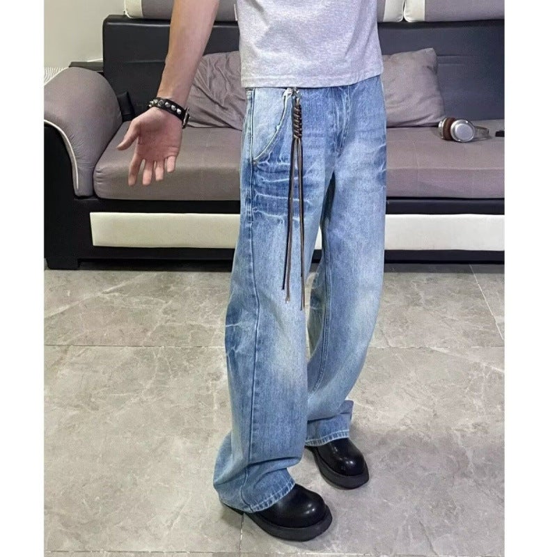 Unisex Classic Denim Jeans Loose Fit Daily Outdoor Wear - Image 1