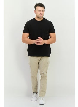 French Connection Men Crew Neck Short Sleeves Textured T-Shirt, Black  - Image 4