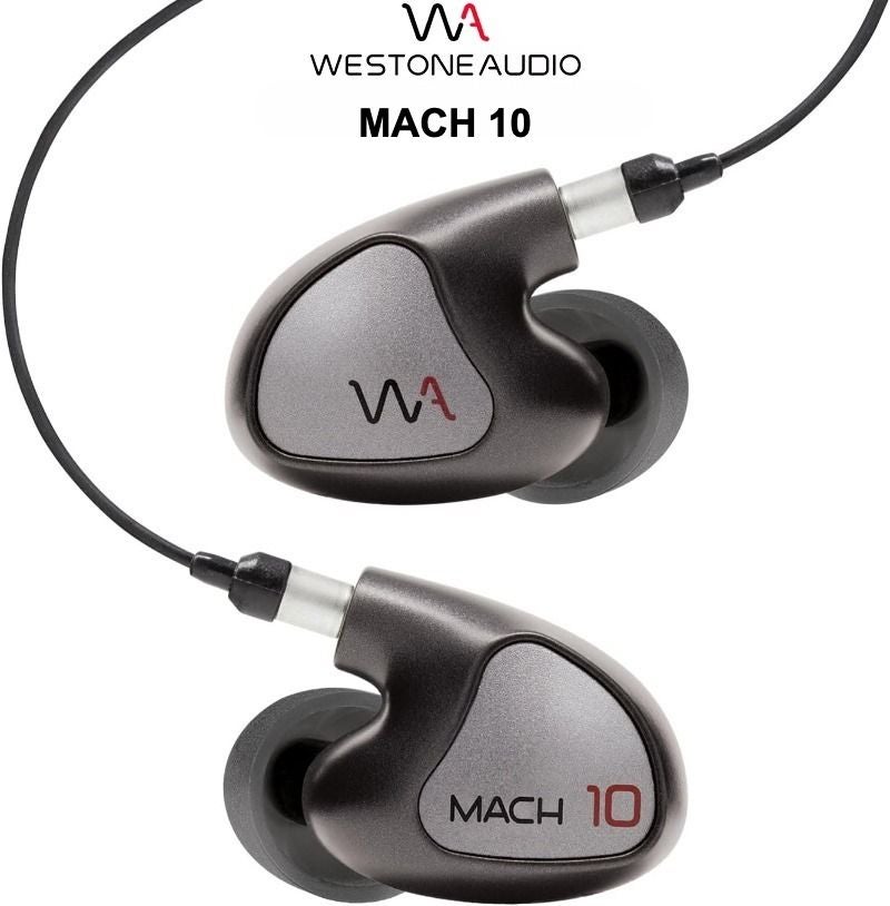 Westone Audio Mach 10 Single Balanced Armature Driver Wired Professional Musician Monitor Earphones, Linum T2 Cable - Image 1