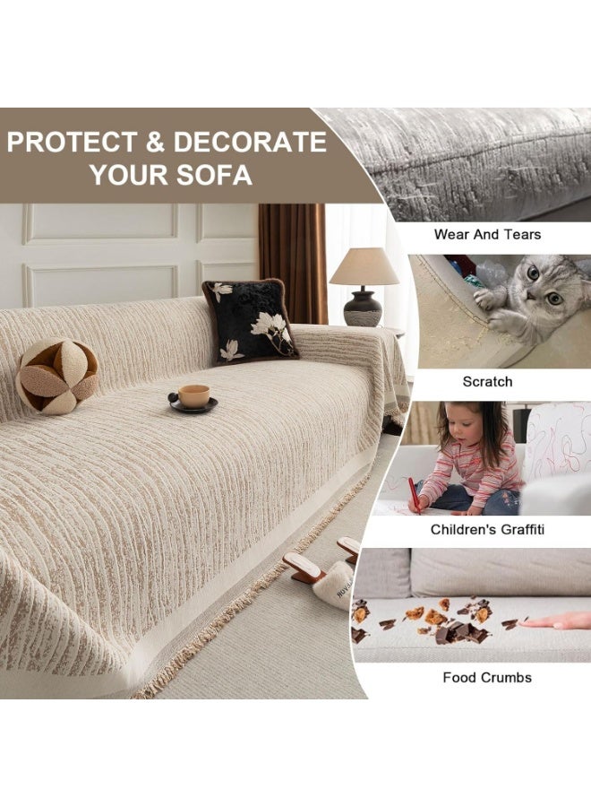 Turquoize All-Season Washable Soft Chenille Sofa Covers 1 2 3 4 Seater Non Slip Love Seat Slipcovers Couch Protector - Image 4