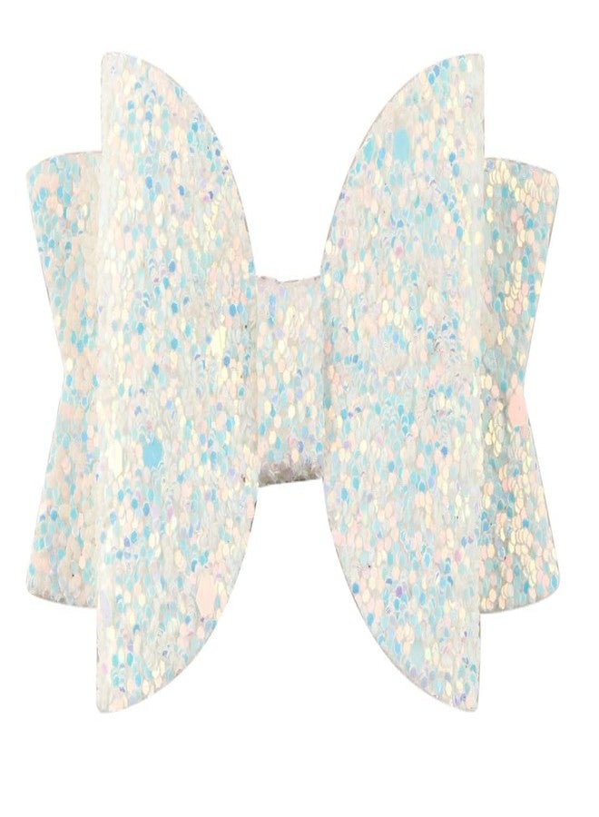 HOMEMATES 5 Pcs Korean Stylish 3.5 Inch Glitter Bows Boutique Hair Clips Multicolor Hair Accessories for Baby Girls, Toddlers, and Teens, Cute Sparkly Clips for Parties and Everyday Wear - Image 4