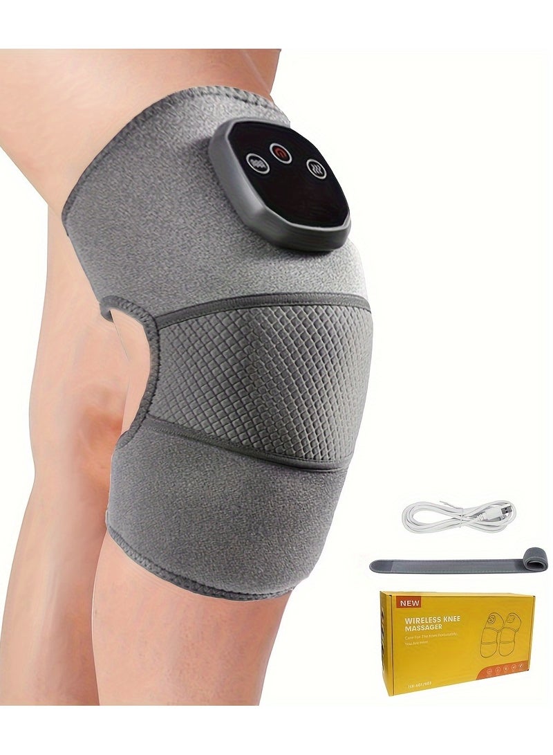 AROAQ USB Heated Knee Massager with Adjustable Heat & Vibration, Spandex Material, Portable for Knees, Shoulders, Elbows  - Image 1