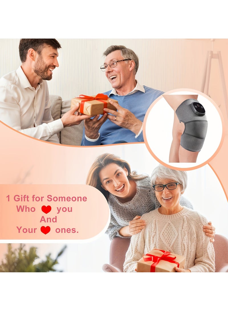 AROAQ USB Heated Knee Massager with Adjustable Heat & Vibration, Spandex Material, Portable for Knees, Shoulders, Elbows  - Image 2
